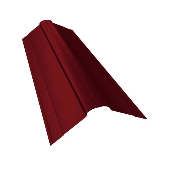 Планка конька фигурного 100x100 0,5 Quarzit lite RAL 3005 красное вино